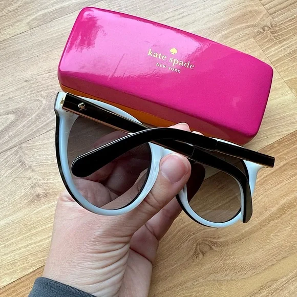 Kate Spade Hello Sunshine Sunglasses Women's Black with Gold